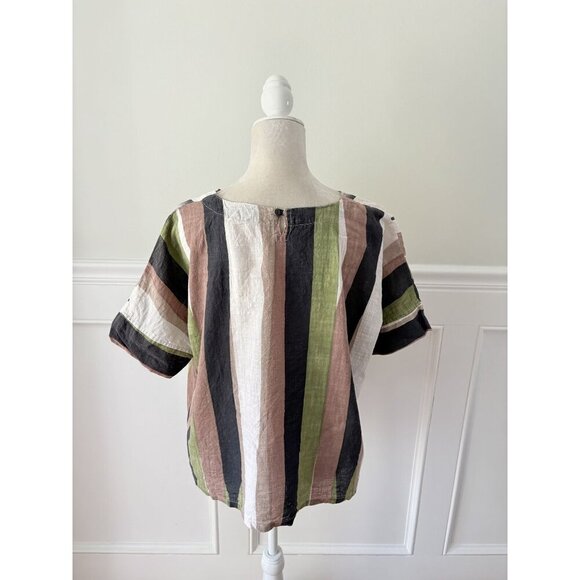 Mona Lisa Cotton Striped Appliqué Top L Excellent Condition - Picture 3 of 5